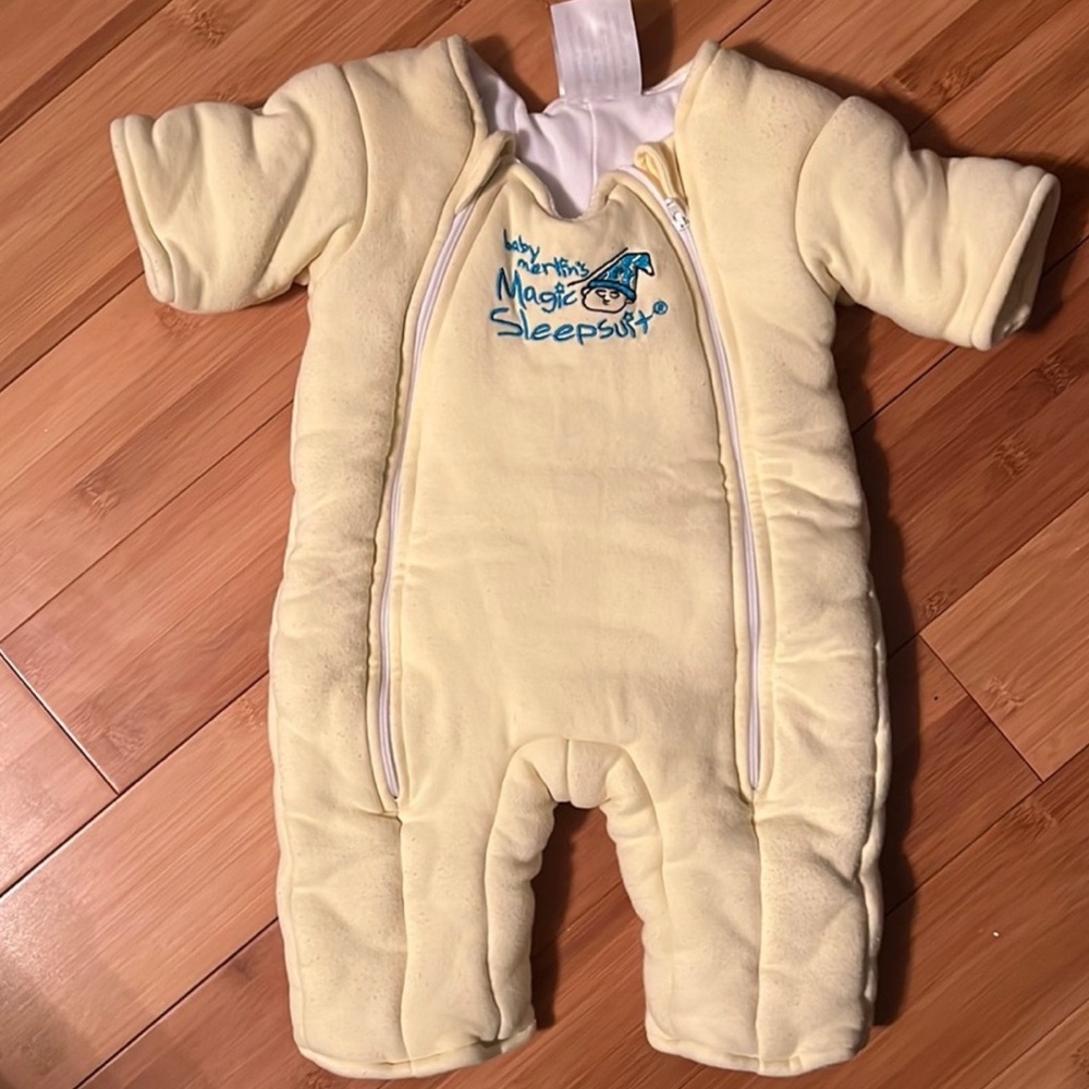 Yellow Quilted One Piece Footies with Full-Length Zipper